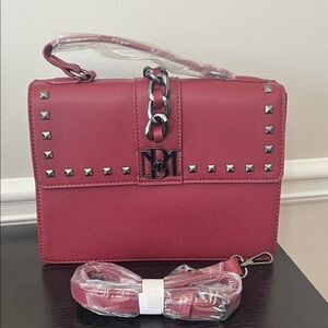 Badgley Mischka Pink Studded Shoulder Bag